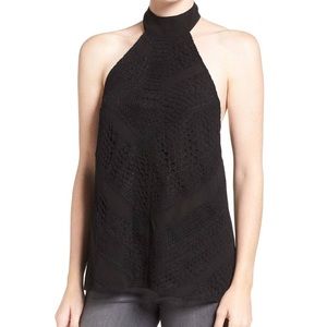 NWOT High Neck Embroidered Top
